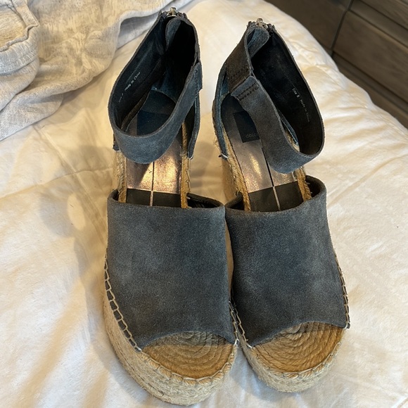 Dolce Vita Suede Straw Espadrille Wedge - Picture 2 of 6